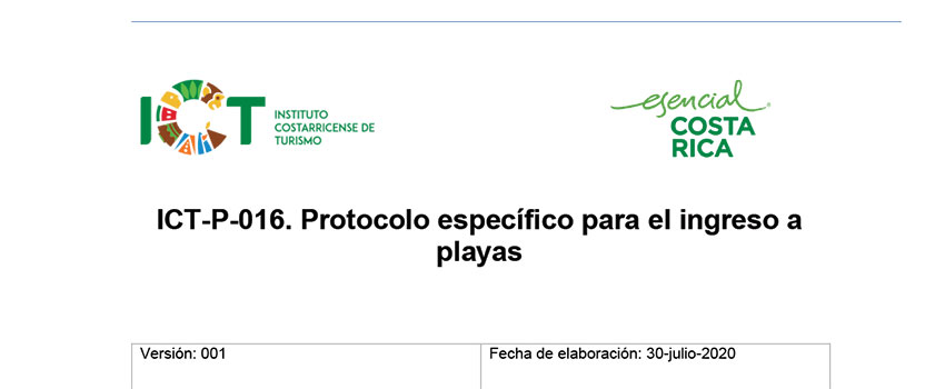 Protocolo ICT-P-016 Protocolo Ingreso a Playas
