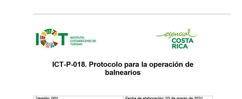 Protocolo ICT-P-018 Para la operación de balnearios