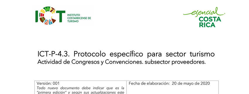 Protocolo ICT-P-004.3 Empresas dedicadas a organizar congresos y convenciones